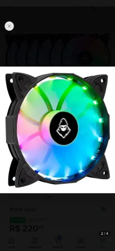 Kit 6 Fans ARGB 120mm com Controladora + Controle Remoto | Alto Fluxo de Ar | Silenciosas