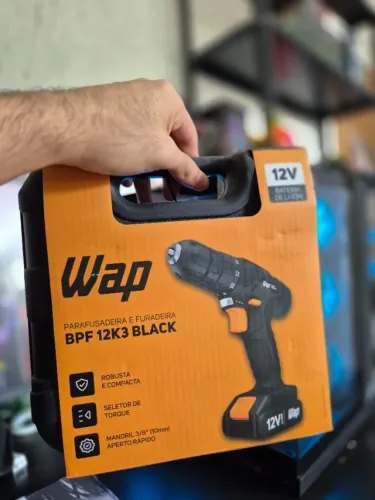 Parafusadeira e Furadeira WAP BPF 12K3 Black 12V (Li-Ion) - Com Maleta de Transporte