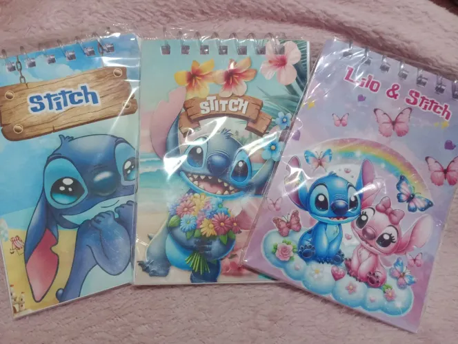 Bloquinho de anotações Stitch 30 folhas -3 unidades