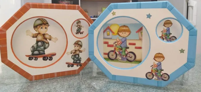 Bandeja Infantil em MDF Com Porta Prato e Copo