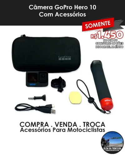 Câmera GoPro Hero 10 com acessórios