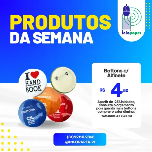 BOTTONS PERSONALIZADOS C/ ALFINETE
