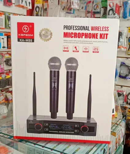 Kit 2 Microfone Sem Fio Com Transmissor Duplo Profissional Igreja Eventos Palestras - Novo