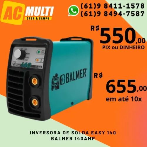 INVERSOR DE SOLDA EASY 140 BALMER 140Amp 