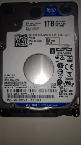 HD 1TB Notebook SATA Western Digital Blue (Uso Pessoal)