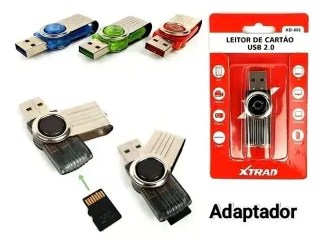 Adaptador cartão de memória USB 2.0 Novo