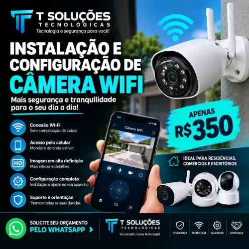 Instalação de camera e configuração - R$350 - Promoção