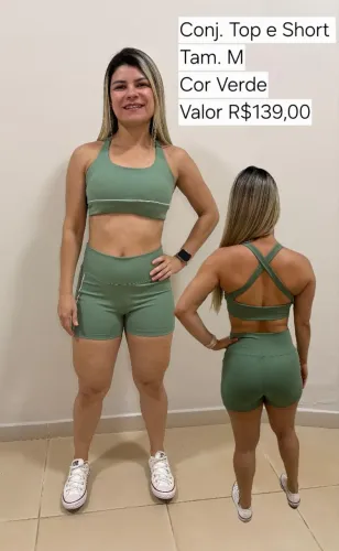 Roupa de academia conjunto top e short
