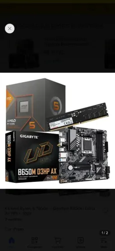 Kit upgrade AMD RYZEN 5 7600X PLACA MAE B 650 MEMORIA 16GB WATER COOLER 360 GABINETE