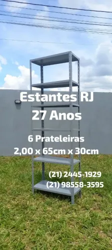 Estante de Aço com 6 Prateleiras para Escritório