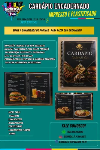 Cardápios Encadernados