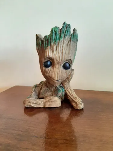 vaso/cachepô/porta caneta baby groot - guardiões da galáxia