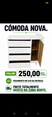 Diversas cómodas novas, peça já, entregamos grátis na ZN.