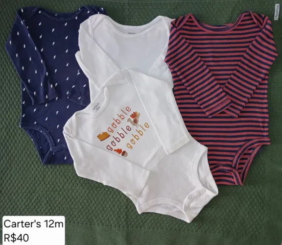 4 Bodys Carter's manga longa 12m