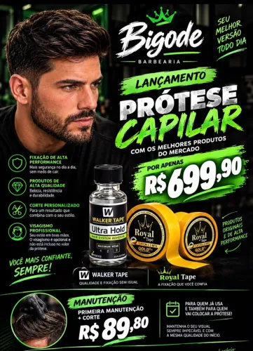 PRÓTESE CAPILAR MASCULINA EM DOMICÍLIO