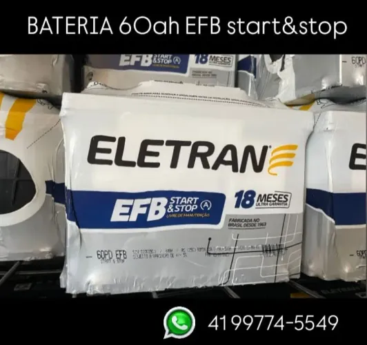 Bateria 60ah EFB - 18 mês de garantia 