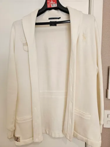 Cardigan Polo Raulph Lauren, original, tam L, em tecido tipo moleton. 
