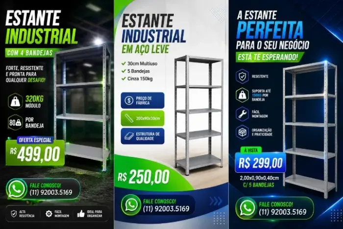 prateleiras estante estoque organizaçao novas varios modelos e tamanhos