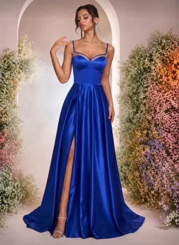 VESTIDO CETIM DE FORMATURA PP AZUL ROYAL