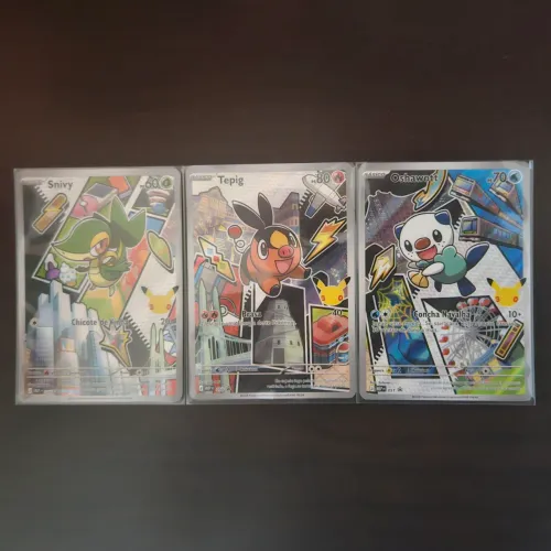 Cartas Pokémon - Snivy, Tepig e Oshawott - Novas e originais