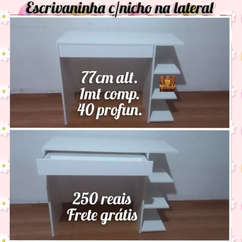 Escrivaninha com nicho na lateral 