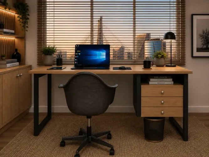 Mesa de Escritório Office Work Delluxe. L120cm x P45cm x A74cm