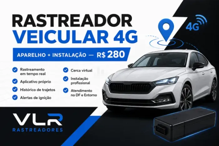 Rastreador Veicular 4G com Instalação ? R$ 280