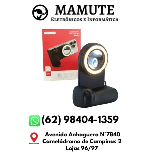 Luz De Selfie Para Celular Com Grip Portátil Recarregável