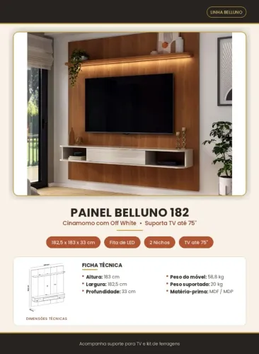 Painel para TV até 65 polegadas 