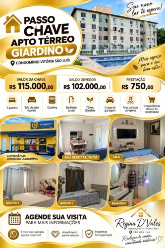 Vendo Chave /Apartamento/ Condomínio Vitória - Forquilha com dois quartos