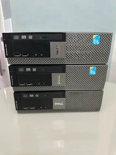 3 PC Dell para Escritório | Windows 10 Pro + Teclado e Mouse + adaptador USB Wi-Fi