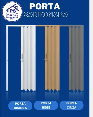 Porta sanfonada bege