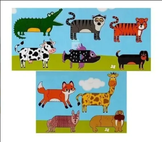 Quebra-cabeça Infantil Educativo Misture & Combine Animais