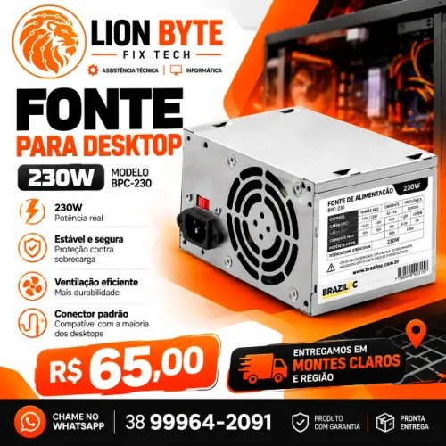 FONTE DE ALIMENTAÇÃO PARA DESKTOP ? 230W