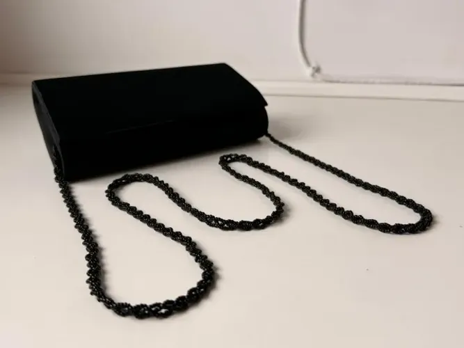 Bolsa Festa Clutch Preta Texturizada