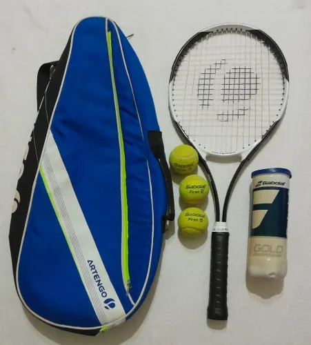 Raquete L2 e Raqueteira Atengo + Bolas usadas Babolat