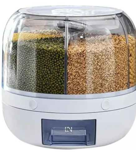 Dispenser de alimentos e grãos - Giratório com 06 divisões
