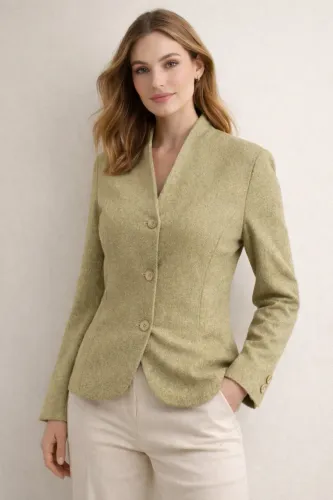 Blazer Feminino Verde Claro com brilho P / M