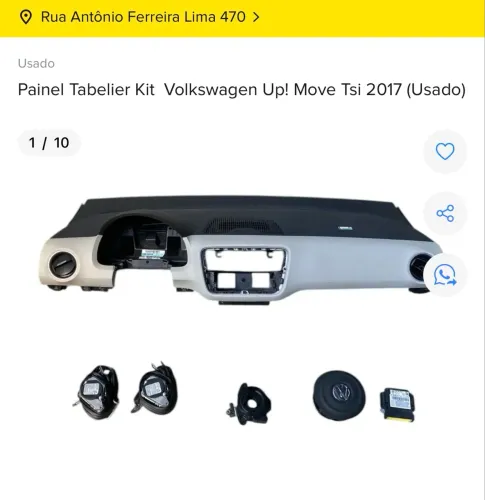 KIT AIRBAG VOLKSWAGEN UP 2016 2017 completo com nf e garantia 