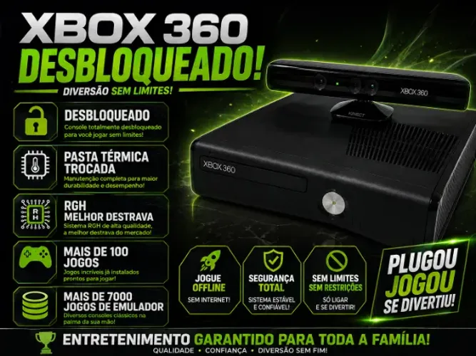 XBOX 360 DESBLOQUEADO MAIS DE 100 JOGOS