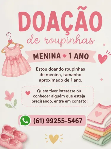 Doação roupas menina - 1 ano 