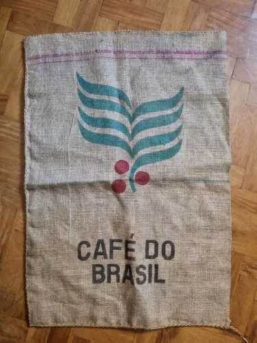 Saco de Juta Antigo Café do Brasil