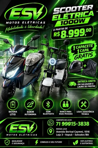 SCOOTER ELÉTRICA 0KM GARANTIA ENTREGAMOS grátis SALVADOR E LAURO DE FREITAS