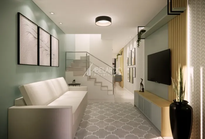 Excelente CASA tipo sobrado, com 73,97M² de área construída, 2 dormitórios, área de festas