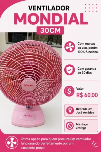 Ventilador mondial 30 rosa