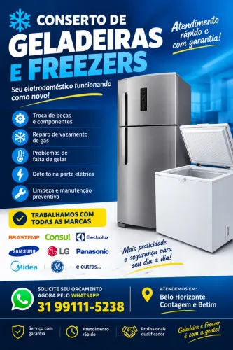Serviço de conserto de geladeiras e freezer