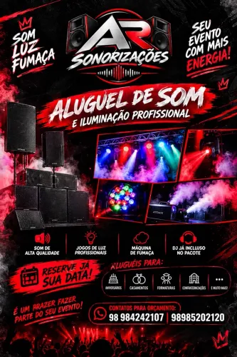 Aluguel de som e DJ incluso 