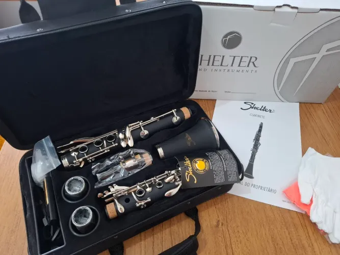 Clarinete Shelter,17 chaves (instrumento novo)