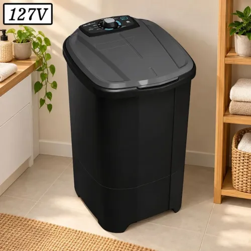 Lavadora Tanquinho 10Kg 127v Newmaq Branca - Preto <br><br><br>