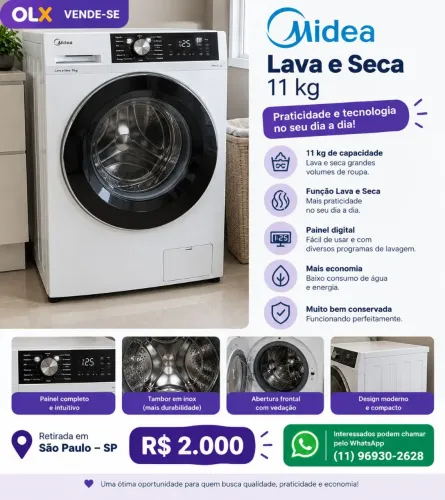Maquina Lava e Seca Midea